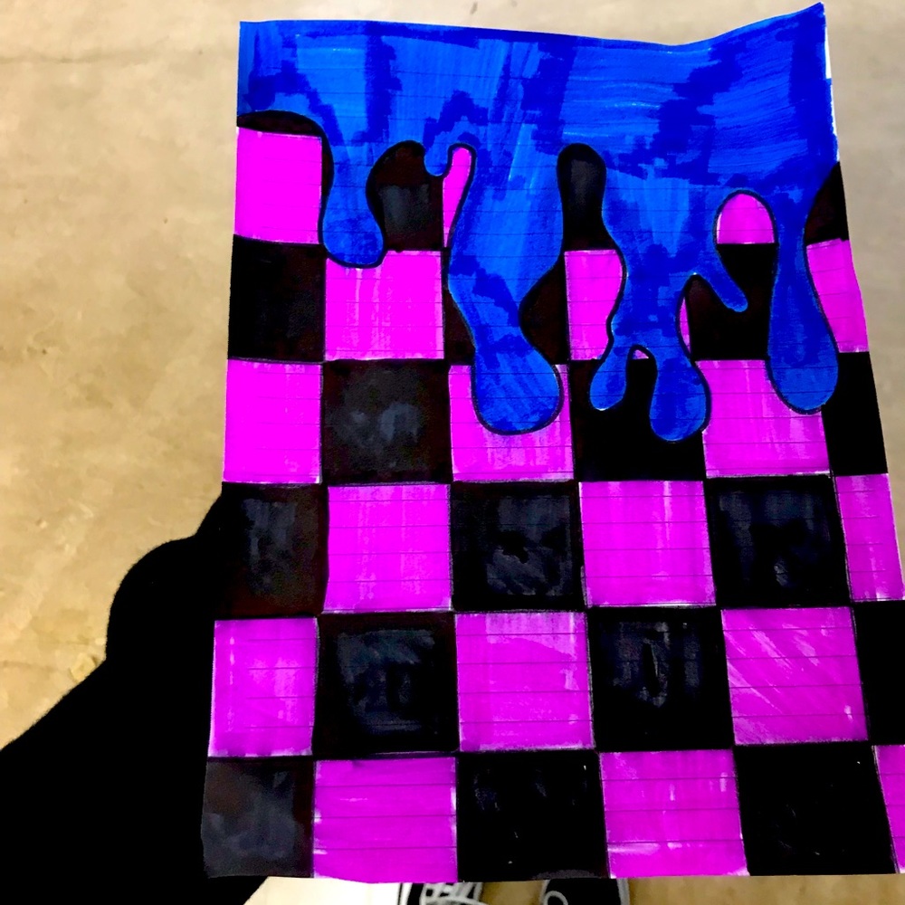 Drippy plaid